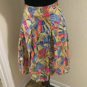 Talbots Colorful Wheel Geometric skirt size 4
